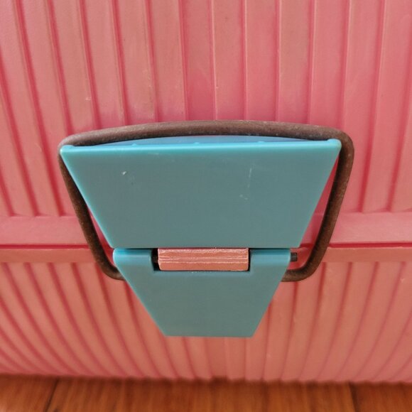 Sassaby Deluxe Pink Cosmetics Organizer Mirror Compartments Sewing Makeup Travel - Picture 7 of 14